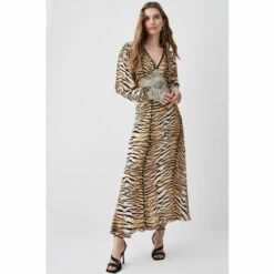 Wholesale 🥰 KarenMillen Animal Mixed Print Plunge Neck Woven Midi 👗 Dress For Female 🧨 -Karen Millen Sales unnamed file 5168