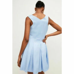 Budget 😉 KarenMillen Premium Polished Linen Cross Front Aline Mini 👗 Dress For Female 💯 -Karen Millen Sales unnamed file 5177