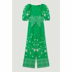 Best deal 🔥 KarenMillen Petite Floral & Geo Embroidered Woven Jumpsuit For Female 🎉 -Karen Millen Sales unnamed file 519