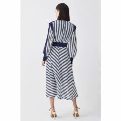 Cheap 😍 KarenMillen Petite Military Stripe Woven Midi 👗 Dress For Female ⌛ -Karen Millen Sales unnamed file 5210