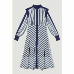 Cheap 😍 KarenMillen Petite Military Stripe Woven Midi 👗 Dress For Female ⌛ -Karen Millen Sales unnamed file 5211