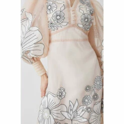 Cheapest ⌛ KarenMillen Applique Organdie Woven Maxi 👗 Dress For Female 🤩 -Karen Millen Sales unnamed file 5232