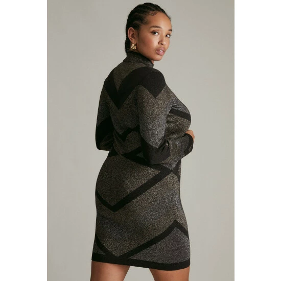 Hot Sale ๐ฏ KarenMillen Plus Size Sparkle Military Abstract Knit ๐ Dress For Female ๐ฅ 3 Hot Sale ๐ฏ KarenMillen Plus Size Sparkle Military Abstract Knit ๐ Dress For Female ๐ฅ - Image 3