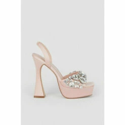 Best deal ✨ KarenMillen Satin Gemstone Slingback Extreme Platform For Female 👍 -Karen Millen Sales unnamed file 524