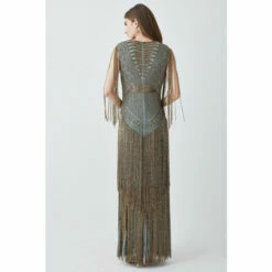Brand new 👍 KarenMillen Beaded Fringed Woven Maxi 👗 Dress For Female 🤩 -Karen Millen Sales unnamed file 5242
