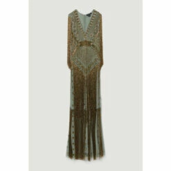 Brand new 👍 KarenMillen Beaded Fringed Woven Maxi 👗 Dress For Female 🤩 -Karen Millen Sales unnamed file 5243