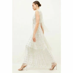 Brand new 👍 KarenMillen Beaded Fringed Woven Maxi 👗 Dress For Female 🤩 -Karen Millen Sales unnamed file 5246