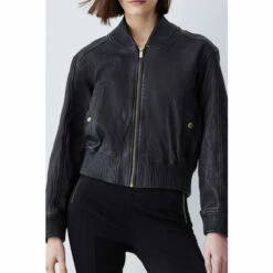 Top 10 ✔️ KarenMillen Washed Leather Zip Back Bomber Jacket For Female 🎉 -Karen Millen Sales unnamed file 5256