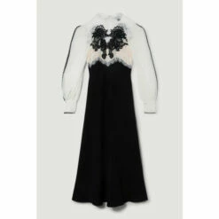 Best Sale 🛒 KarenMillen Petite Lace Embroidered Woven Midi 👗 Dress For Female 🔥 -Karen Millen Sales unnamed file 5264