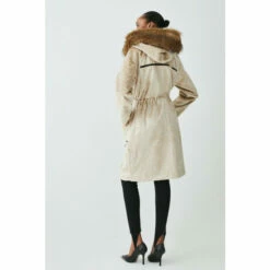 Hot Sale ✔️ KarenMillen Signature Faux Ponyskin Hooded Parka 🧥 Coat For Female 😍 -Karen Millen Sales unnamed file 5322