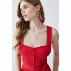 Wholesale ❤️ KarenMillen Top Stitch Satin Woven Midi 👗 Dress For Female 🎉 -Karen Millen Sales unnamed file 5332
