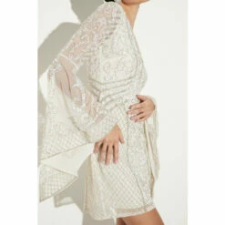 Brand new 😀 KarenMillen Embellished Kimono Sleeve Beaded Mini 👗 Dress For Female ⌛ -Karen Millen Sales unnamed file 5336