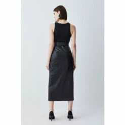 Best deal 🤩 KarenMillen Leather Belted Maxi 👗 Skirt For Female ⭐ -Karen Millen Sales unnamed file 5343