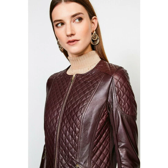 Flash Sale ๐ KarenMillen Leather Quilted Biker Jacket For Female ๐ 2 Flash Sale ๐ KarenMillen Leather Quilted Biker Jacket For Female ๐ - Image 2
