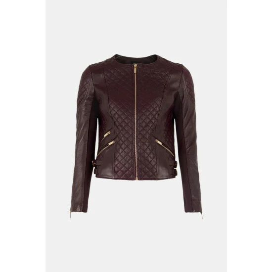 Flash Sale ๐ KarenMillen Leather Quilted Biker Jacket For Female ๐ 5 Flash Sale ๐ KarenMillen Leather Quilted Biker Jacket For Female ๐ - Image 5