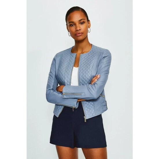 Flash Sale ๐ KarenMillen Leather Quilted Biker Jacket For Female ๐ 9 Flash Sale ๐ KarenMillen Leather Quilted Biker Jacket For Female ๐ - Image 9