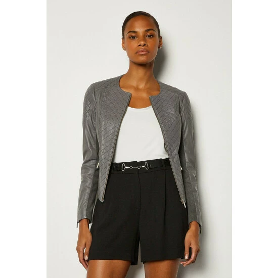 Flash Sale ๐ KarenMillen Leather Quilted Biker Jacket For Female ๐ 10 Flash Sale ๐ KarenMillen Leather Quilted Biker Jacket For Female ๐ - Image 10