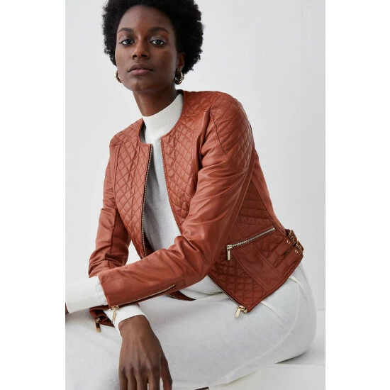 Flash Sale ๐ KarenMillen Leather Quilted Biker Jacket For Female ๐ 12 Flash Sale ๐ KarenMillen Leather Quilted Biker Jacket For Female ๐ - Image 12