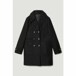 Cheap ⌛ KarenMillen Italian Virgin Wool Double Breasted Pea 🧥 Coat For Female 🌟 -Karen Millen Sales unnamed file 5384