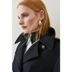 Cheap ⌛ KarenMillen Italian Virgin Wool Double Breasted Pea 🧥 Coat For Female 🌟 -Karen Millen Sales unnamed file 5386