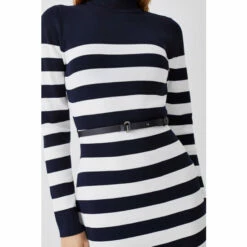 Discount 🎁 KarenMillen Tall Stripe Rib Knit Belted Mini 👗 Dress For Female 💯 -Karen Millen Sales unnamed file 539