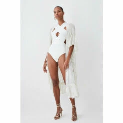Hot Sale 😉 KarenMillen Beach Drama Maxi Ruffle Kimono For Female 😉 -Karen Millen Sales unnamed file 5393