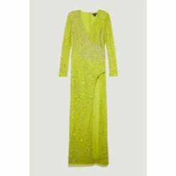 Deals 🔔 KarenMillen Crystal Embellished Draped Front Maxi 👗 Dress For Female 🛒 -Karen Millen Sales unnamed file 5397