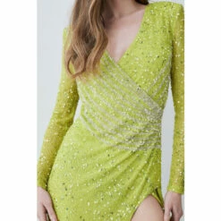 Deals 🔔 KarenMillen Crystal Embellished Draped Front Maxi 👗 Dress For Female 🛒 -Karen Millen Sales unnamed file 5398