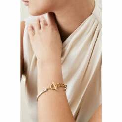 Promo ✔️ KarenMillen Gold Plated Half Chain Half Diamante Bracelet For Female 👍 -Karen Millen Sales unnamed file 5437