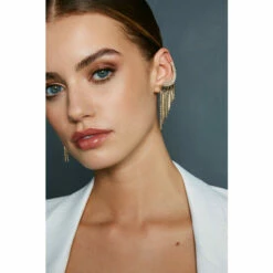 Outlet 😍 KarenMillen Gold Drop Ear Cuff Earrings For Female ⭐ -Karen Millen Sales unnamed file 5447