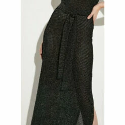 Best reviews of 🛒 KarenMillen Belted Open Stitch Luxe Shimmer Knit 👗 Dress For Female 👏 -Karen Millen Sales unnamed file 5466