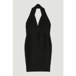 Coupon ⌛ KarenMillen Bandage V Neck Knitted Mini 👗 Dress For Female 👍 -Karen Millen Sales unnamed file 5473