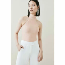Top 10 ✔️ KarenMillen Bandage Knit Halter Neck Top In Recycled Yarn For Female ⭐ -Karen Millen Sales unnamed file 5482