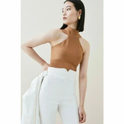 Top 10 ✔️ KarenMillen Bandage Knit Halter Neck Top In Recycled Yarn For Female ⭐ -Karen Millen Sales unnamed file 5486