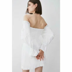 Outlet 🎁 KarenMillen Taffeta Bardot Woven Mini 👗 Dress For Female ⭐ -Karen Millen Sales unnamed file 5495