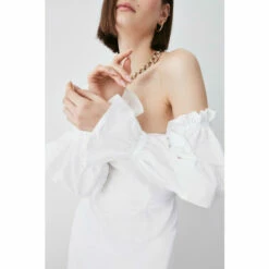 Outlet 🎁 KarenMillen Taffeta Bardot Woven Mini 👗 Dress For Female ⭐ -Karen Millen Sales unnamed file 5497