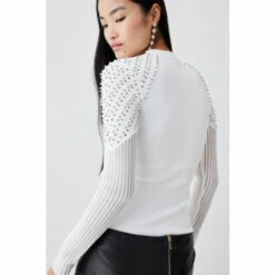 Top 10 🤩 KarenMillen Mesh Sheer Knit High Neck Jumper For Female ⭐ -Karen Millen Sales unnamed file 5516