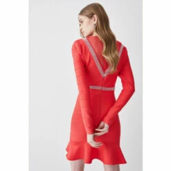 Best Sale 💯 KarenMillen Bandage Cut Out Detail Flippy Hem Mini 👗 Dress For Female ⌛ -Karen Millen Sales unnamed file 5535