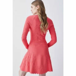 Best reviews of 🤩 KarenMillen Square Neck Textured Knit Long Sleeve Mini Skater 👗 Dress For Female 🛒 -Karen Millen Sales unnamed file 5540