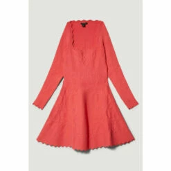 Best reviews of 🤩 KarenMillen Square Neck Textured Knit Long Sleeve Mini Skater 👗 Dress For Female 🛒 -Karen Millen Sales unnamed file 5541