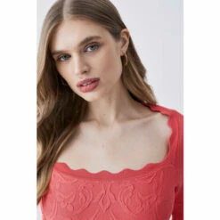 Best reviews of 🤩 KarenMillen Square Neck Textured Knit Long Sleeve Mini Skater 👗 Dress For Female 🛒 -Karen Millen Sales unnamed file 5542