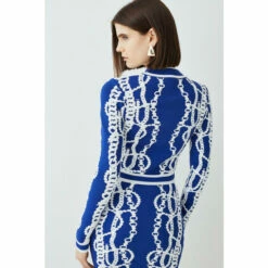 Best deal ⌛ KarenMillen Chain Jacquard Knit Long Sleeve Top For Female 🔥 -Karen Millen Sales unnamed file 5546