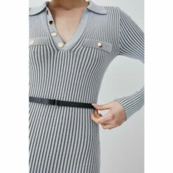 Best Sale 🛒 KarenMillen Buttoned Collar Pocket Front Midi 👗 Dress For Female 👍 -Karen Millen Sales unnamed file 5562