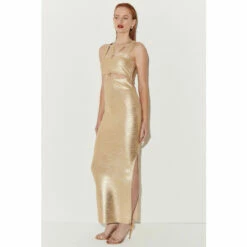 Discount ๐คฉ KarenMillen Metallic Bandage Maxi ๐ Dress For Female ๐