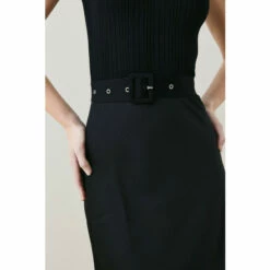 Wholesale 🛒 KarenMillen Satin 👗 Skirt Sleeveless Rib Knit Mix Midi 👗 Dress For Female 👏 -Karen Millen Sales unnamed file 5587