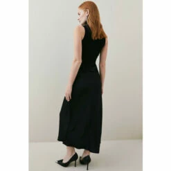 Wholesale 🛒 KarenMillen Satin 👗 Skirt Sleeveless Rib Knit Mix Midi 👗 Dress For Female 👏 -Karen Millen Sales unnamed file 5590