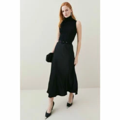 Wholesale 🛒 KarenMillen Satin 👗 Skirt Sleeveless Rib Knit Mix Midi 👗 Dress For Female 👏 -Karen Millen Sales unnamed file 5591