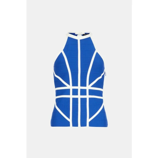 Cheap ๐ KarenMillen Bandage Knit Contrast Halter Top For Female ๐ 4 Cheap ๐ KarenMillen Bandage Knit Contrast Halter Top For Female ๐ - Image 4