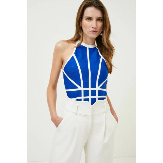 Cheap ๐ KarenMillen Bandage Knit Contrast Halter Top For Female ๐ 5 Cheap ๐ KarenMillen Bandage Knit Contrast Halter Top For Female ๐ - Image 5