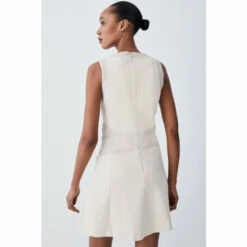 Discount ⌛ KarenMillen Ponte & Faux Leather A Line Flippy Mini 👗 Dress For Female 🌟 -Karen Millen Sales unnamed file 5621